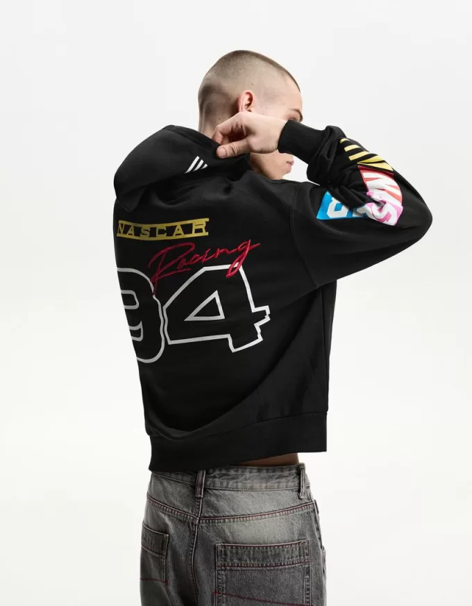 Nascar print boxy hooded sweatshirt Nascar print boxy hooded sweatshirt