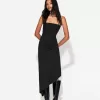 Off-the-shoulder asymmetric midi dress Off-the-shoulder asymmetric midi dress