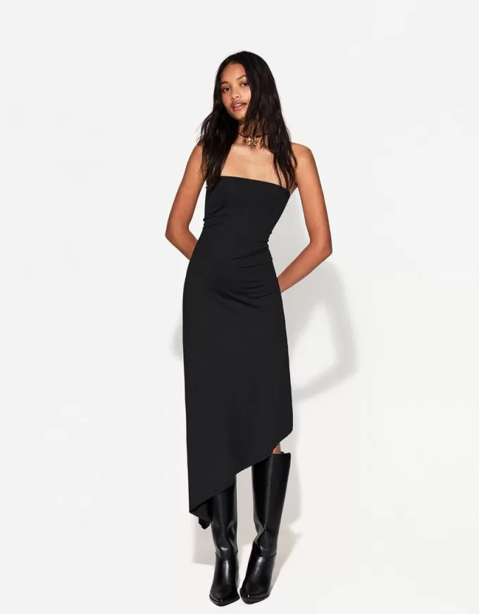 Off-the-shoulder asymmetric midi dress Off-the-shoulder asymmetric midi dress