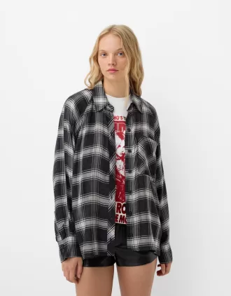 Oversize check shirt