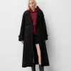 Oversize felt texture trench coat