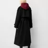Oversize felt texture trench coat