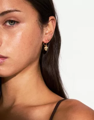 Pack of 12 mother-of-pearl-finish earrings