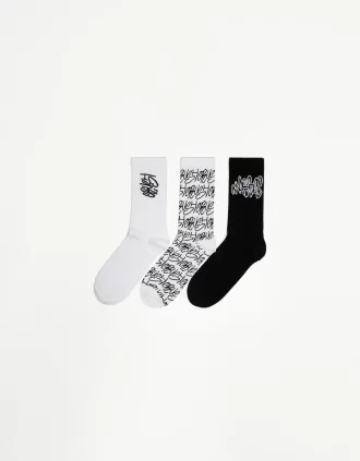 Pack of 3 printed socks