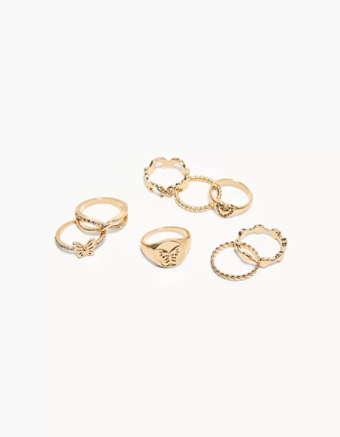 Pack of 8 butterfly rings Pack of 8 butterfly rings