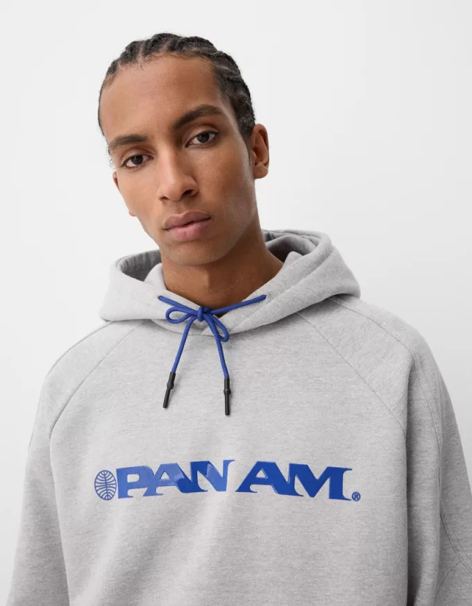 Pan Am print boxy fit hooded sweatshirt Pan Am print boxy fit hooded sweatshirt