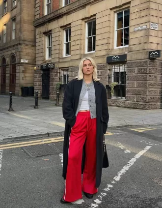 Pants with side stripes