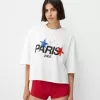 Paris short sleeve cropped T-shirt