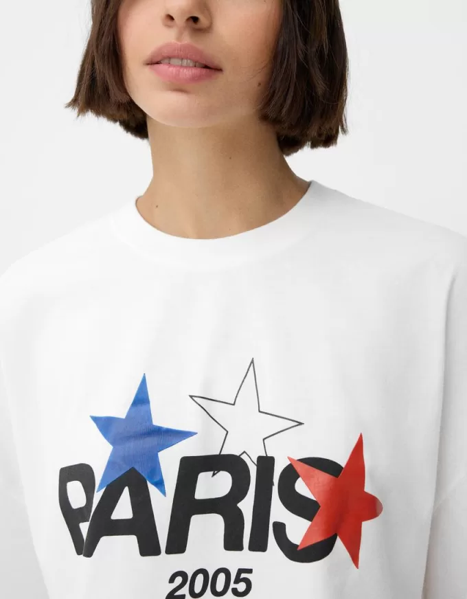 Paris short sleeve cropped T-shirt