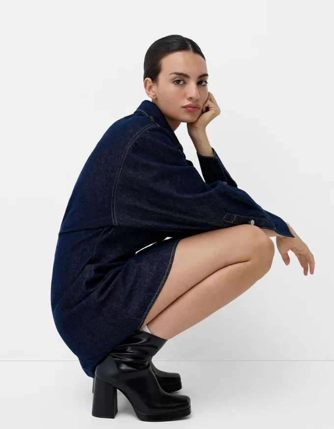 Platform high-heel ankle boots