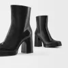 Platform high-heel ankle boots
