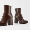 Platform high-heel ankle boots