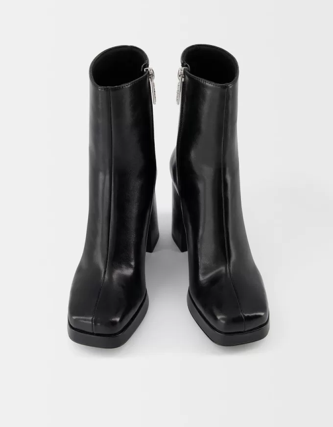 Platform high-heel ankle boots