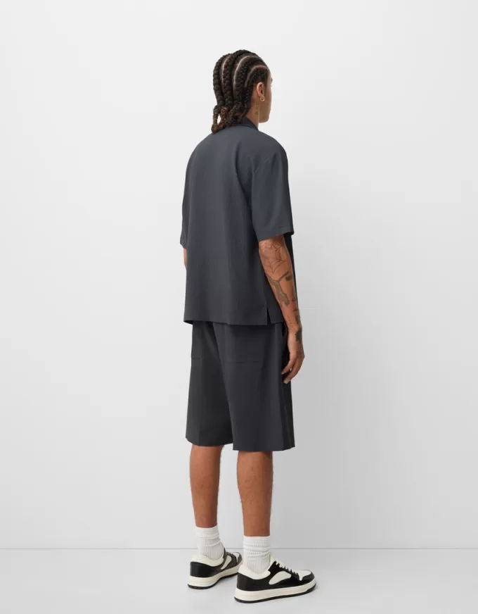 Pleated Bermuda sweat shorts Pleated Bermuda sweat shorts