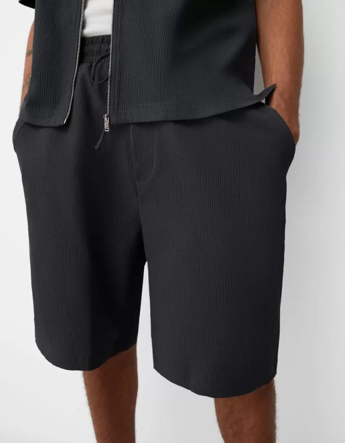 Pleated Bermuda sweat shorts Pleated Bermuda sweat shorts