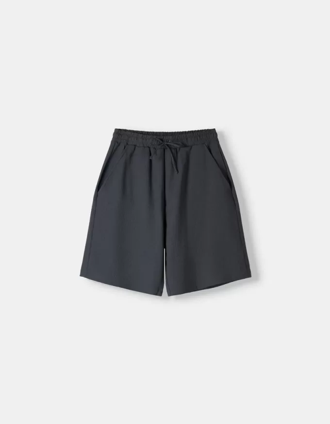 Pleated Bermuda sweat shorts Pleated Bermuda sweat shorts