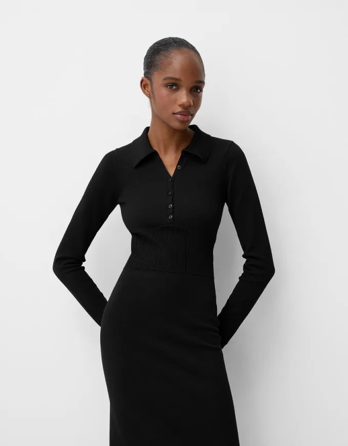 Polo collar midi dress Polo collar midi dress