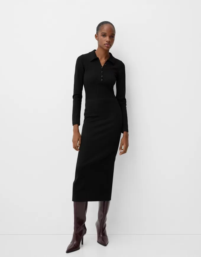 Polo collar midi dress Polo collar midi dress