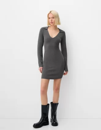 Polo collar mini dress