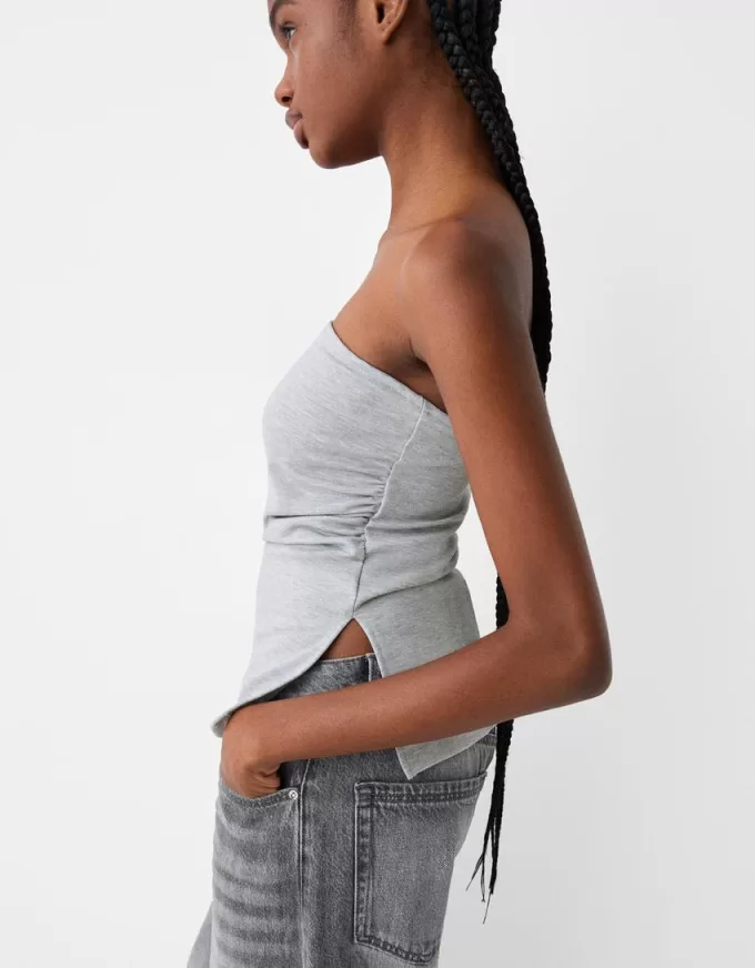 Ponte di Roma knit bandeau top with gathered detail Ponte di Roma knit bandeau top with gathered detail