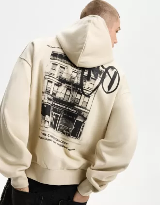 Printed boxy fit hoodie