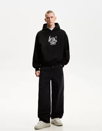 Printed boxy fit hoodie