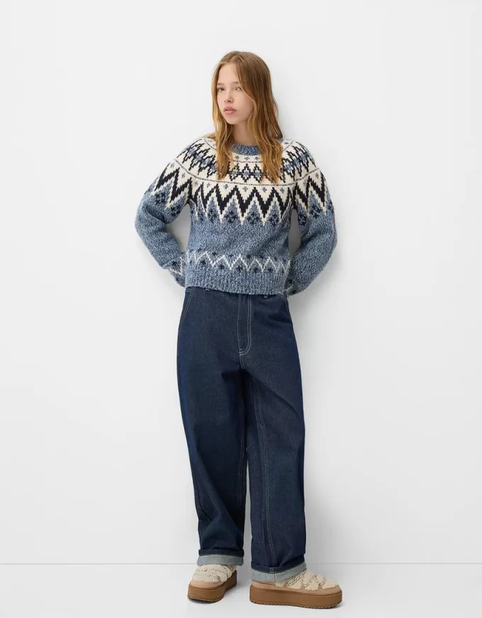 Printed jacquard sweater Printed jacquard sweater