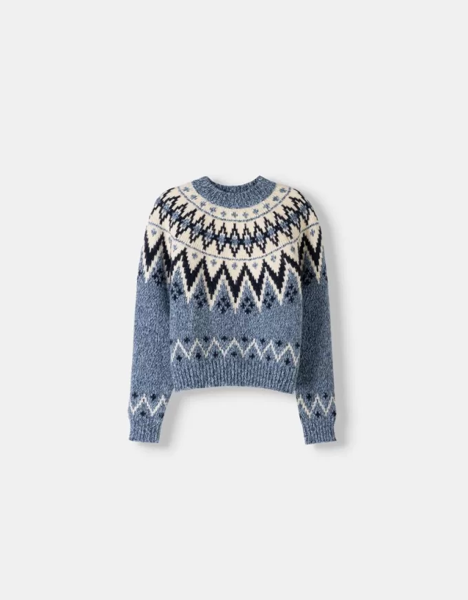 Printed jacquard sweater Printed jacquard sweater