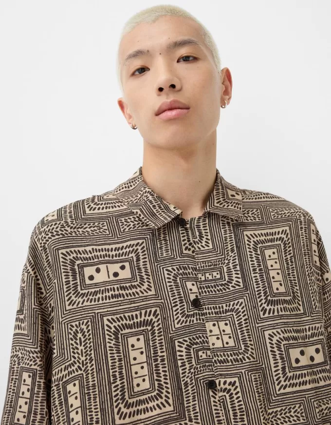 Printed short sleeve boxy fit shirt Printed short sleeve boxy fit shirt