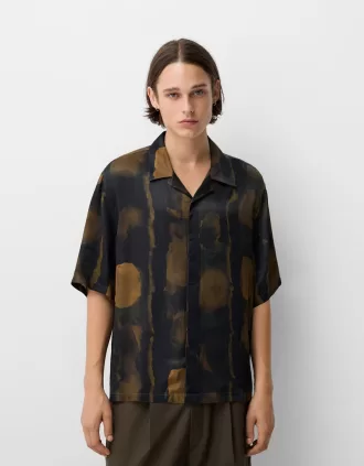 Printed short sleeve boxy fit shirt