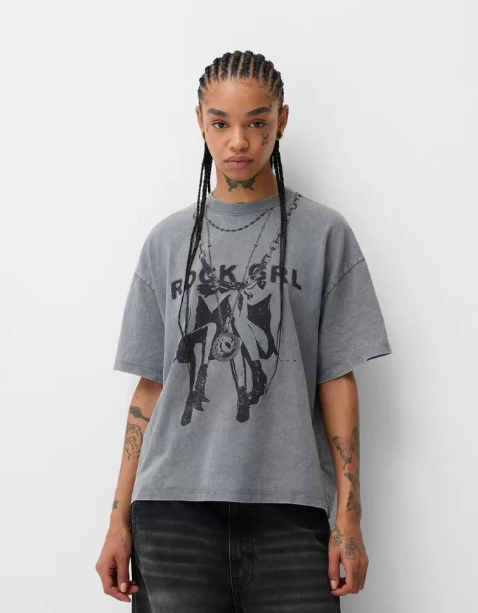 Printed short sleeve oversize T-shirt Printed short sleeve oversize T-shirt