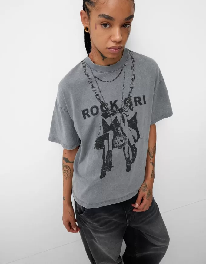 Printed short sleeve oversize T-shirt Printed short sleeve oversize T-shirt