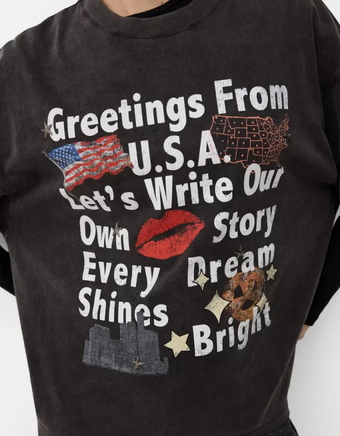 Printed short sleeve oversize T-shirt