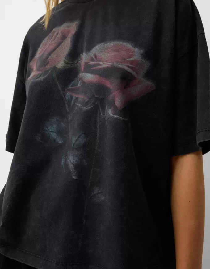 Printed short sleeve oversize T-shirt