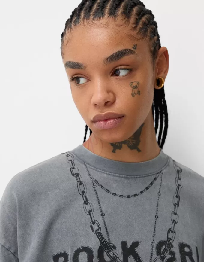 Printed short sleeve oversize T-shirt Printed short sleeve oversize T-shirt