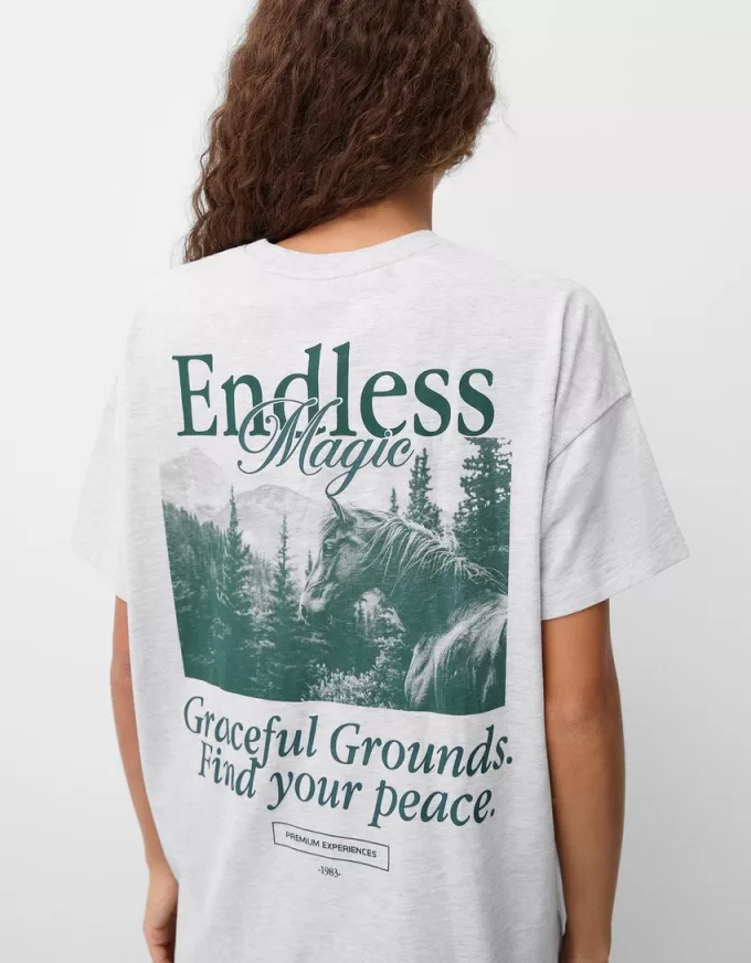 Printed short sleeve oversize T-shirt