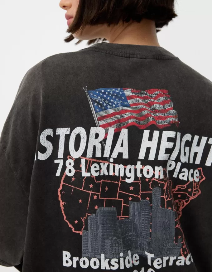 Printed short sleeve oversize T-shirt