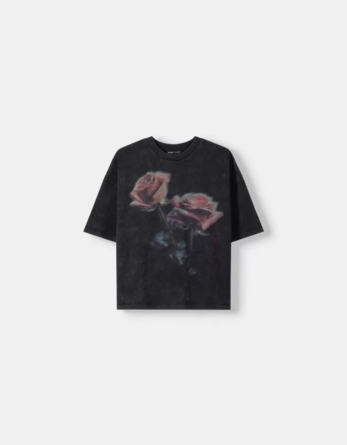 Printed short sleeve oversize T-shirt