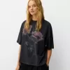 Printed short sleeve oversize T-shirt