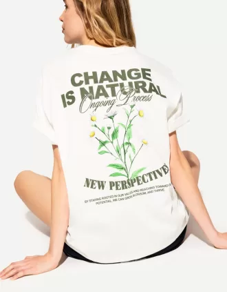 Printed short sleeve oversize T-shirt