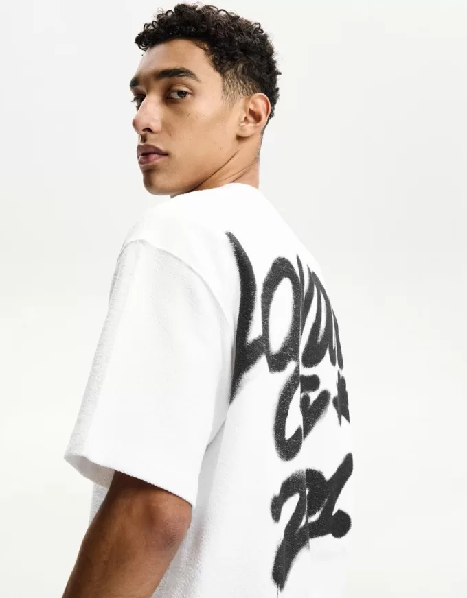 Printed short sleeve plush T-shirt Printed short sleeve plush T-shirt