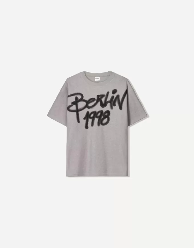 Printed short sleeve plush T-shirt Printed short sleeve plush T-shirt