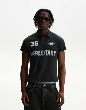 Printed short sleeve polo shirt