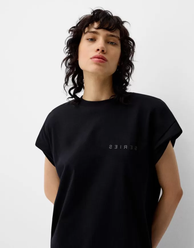 Printed sleeveless T-shirt