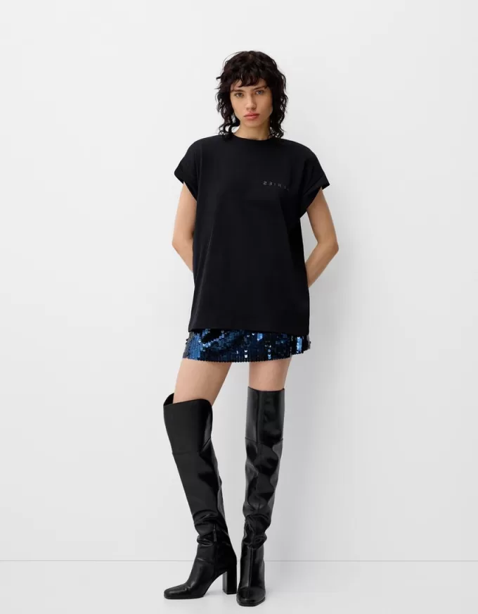 Printed sleeveless T-shirt