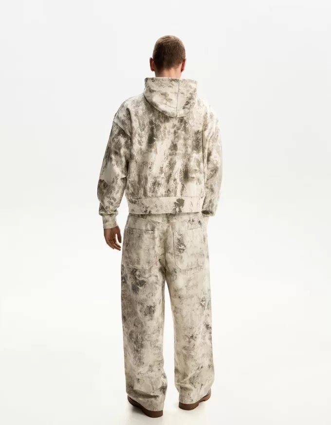 Printed sweatshirt with zipper