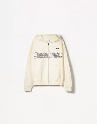 Printed zip-up hoodie