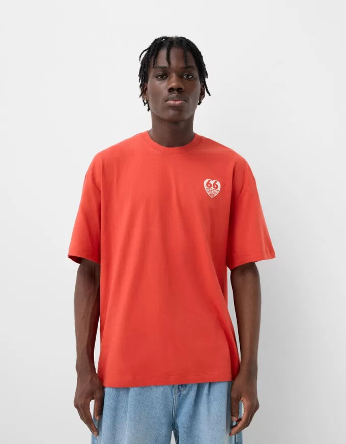 Relaxed fit short sleeve embroidered T-shirt