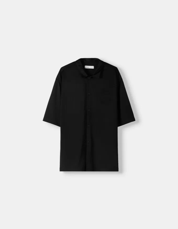 Relaxed fit short sleeve shirt with raised design Relaxed fit short sleeve shirt with raised design