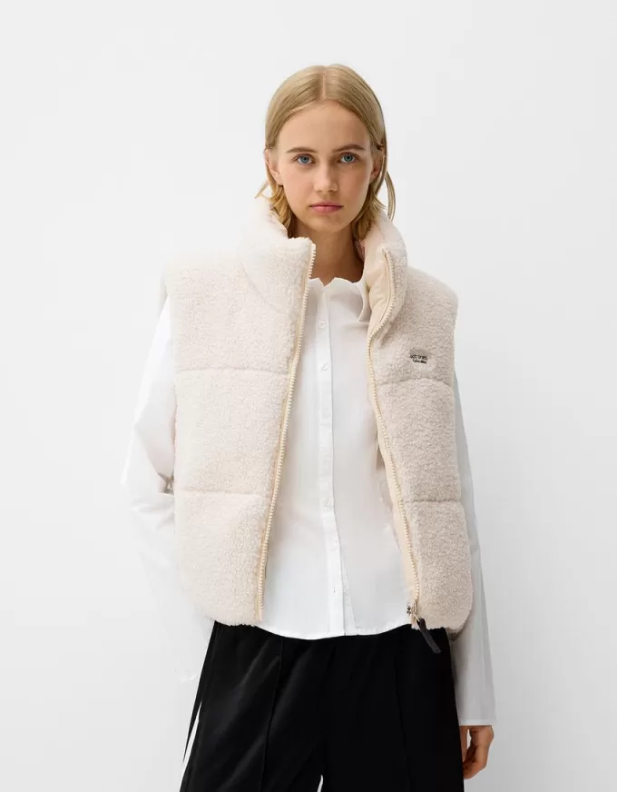 Reversible faux shearling vest Reversible faux shearling vest